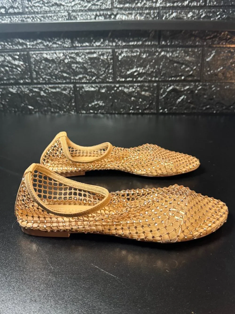 Steve Madden Mino Mesh Rhinestone Flats | Crystal Ballet Flats